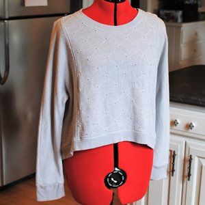 Jennifer Lopez Gray Textured Blouse